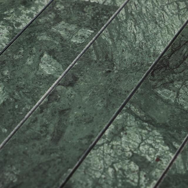 Long Stripe Dark Green Marble Vertical Subway Tile — mosaic subway (gạch thẻ) bằng đá marble xanh lục