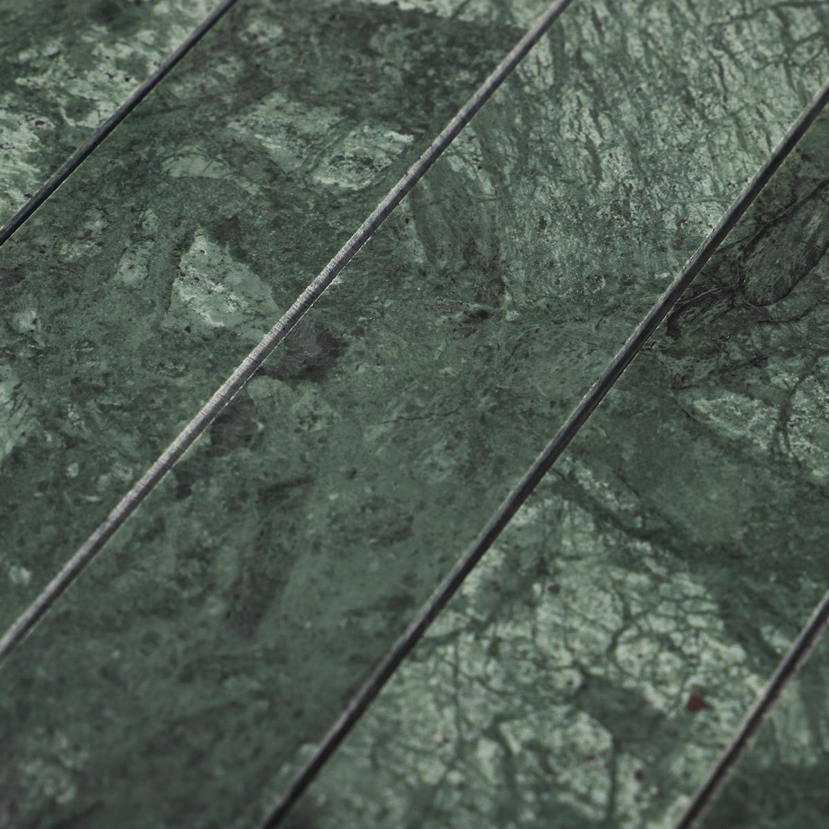 Long Stripe Dark Green Marble Vertical Subway Tile — mosaic subway (gạch thẻ) bằng đá marble xanh lục