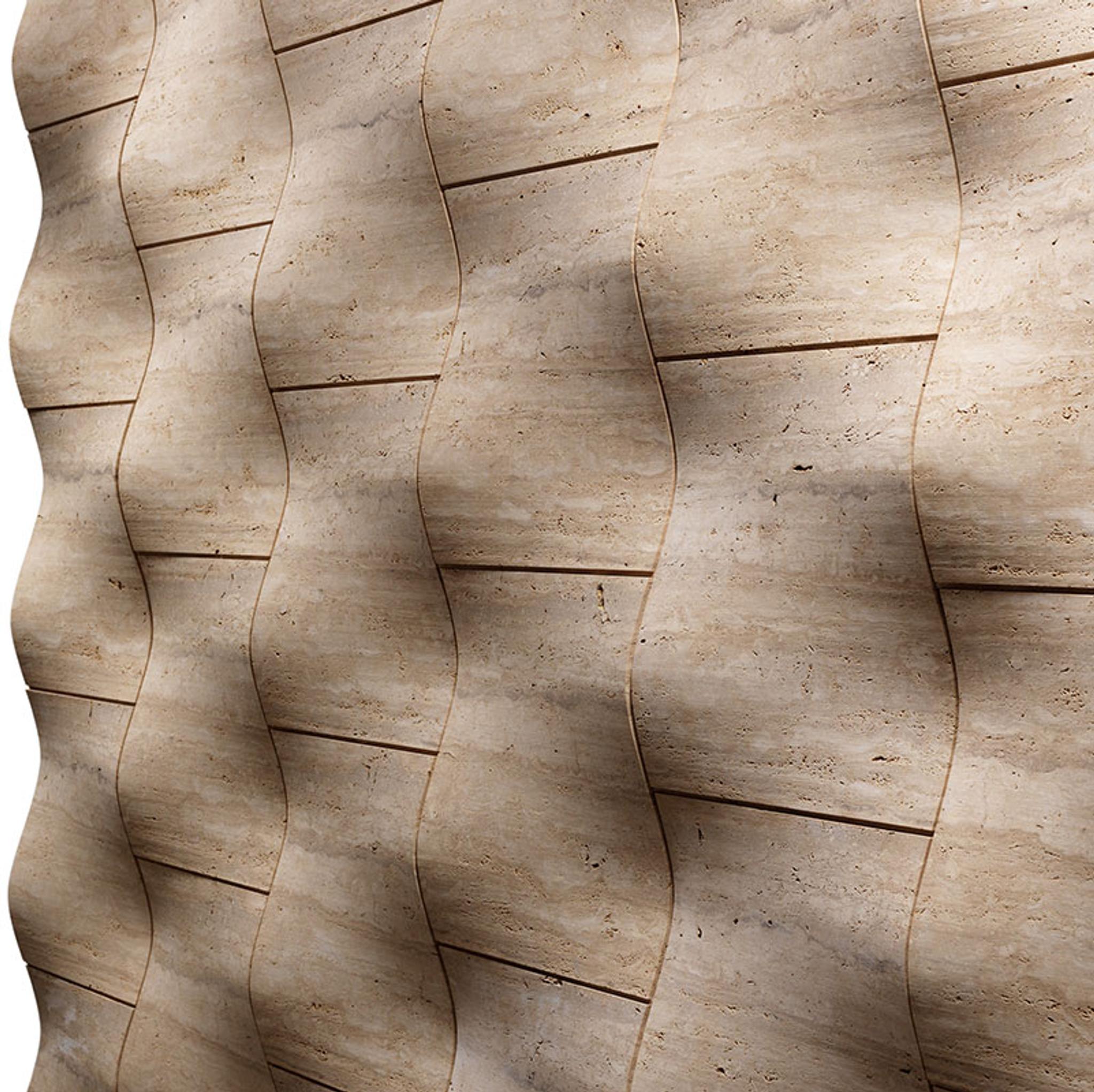 Vách đá 3D Organza — bề mặt đá tự nhiên điêu khắc nổi khối, Lithos