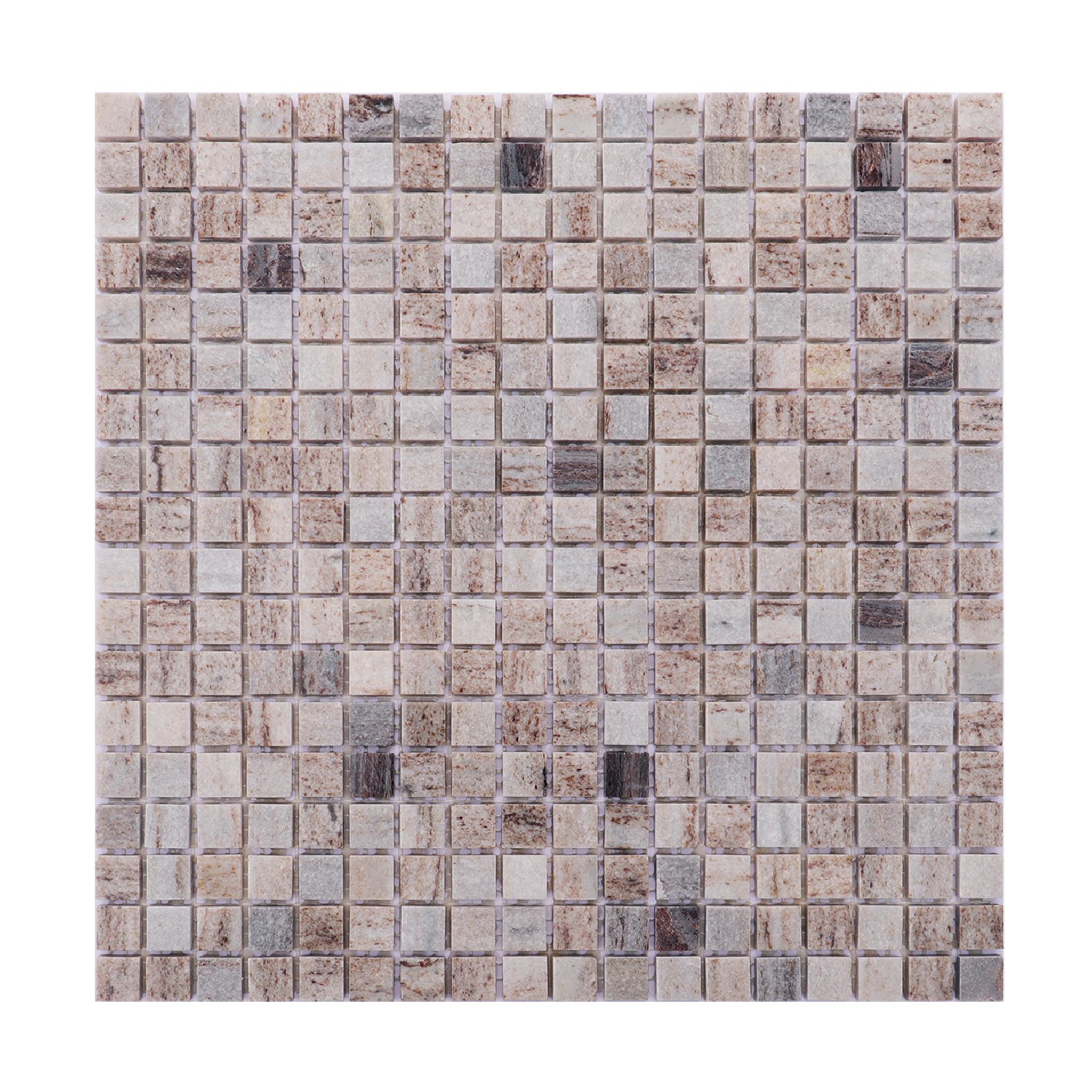 Gray Wooden Square Marble Honed Mosaic Tile — mosaic vuông bằng đá marble xám