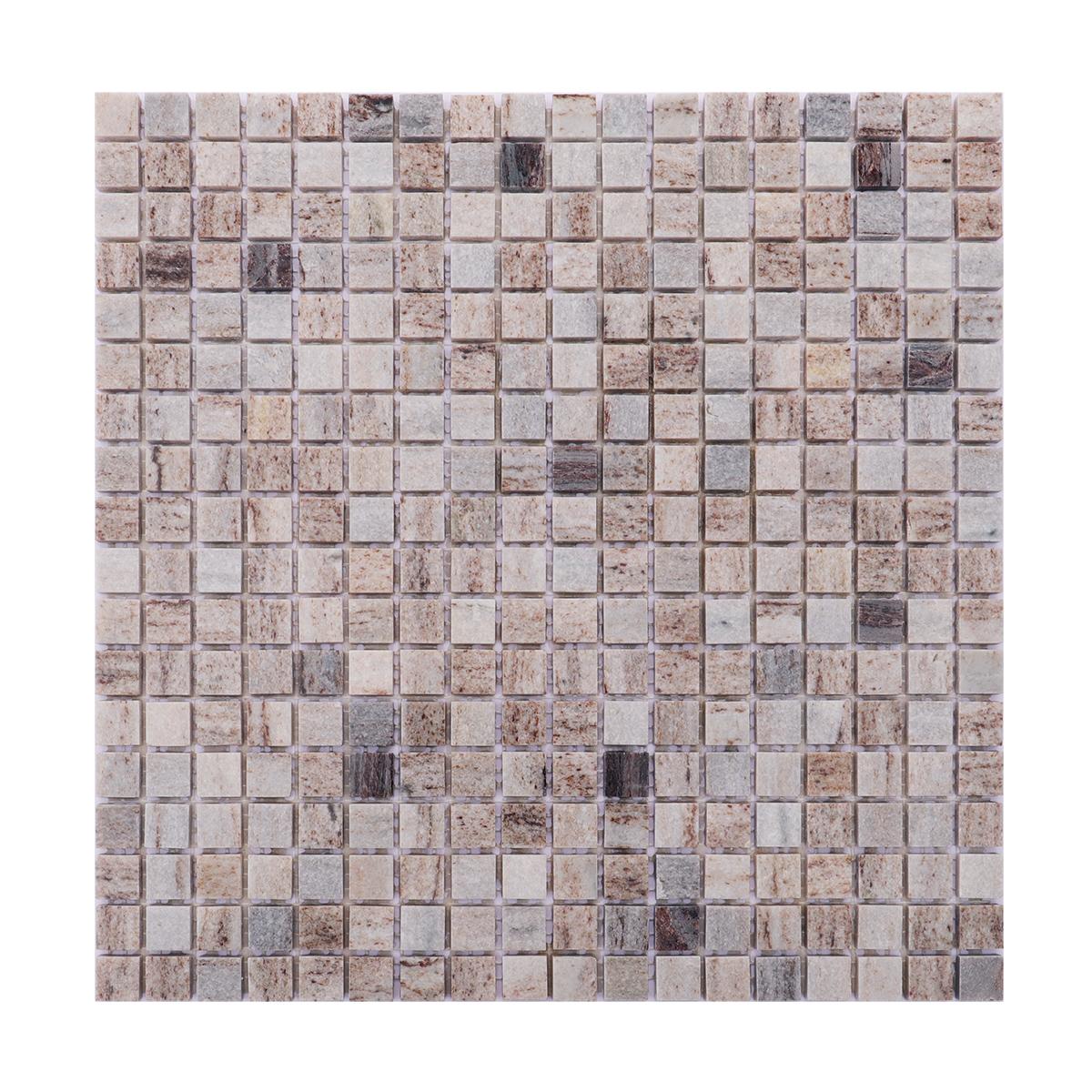 Gray Wooden Square Marble Honed Mosaic Tile — mosaic vuông bằng đá marble xám