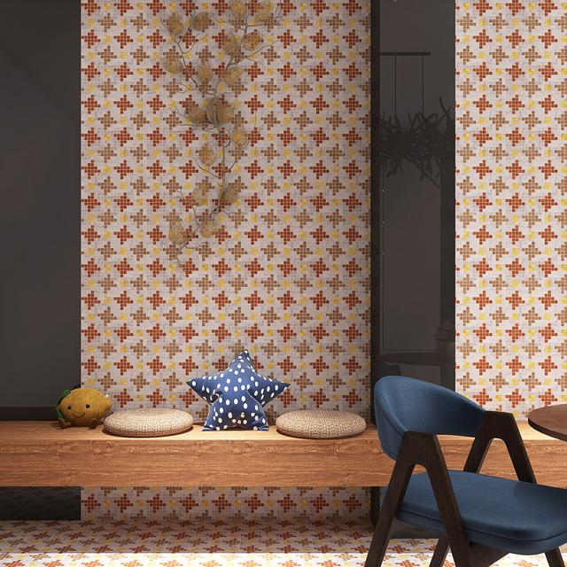 Marble and Metal Houndstooth Mosaic Tile — mosaic vuông bằng đá marble tự nhiên