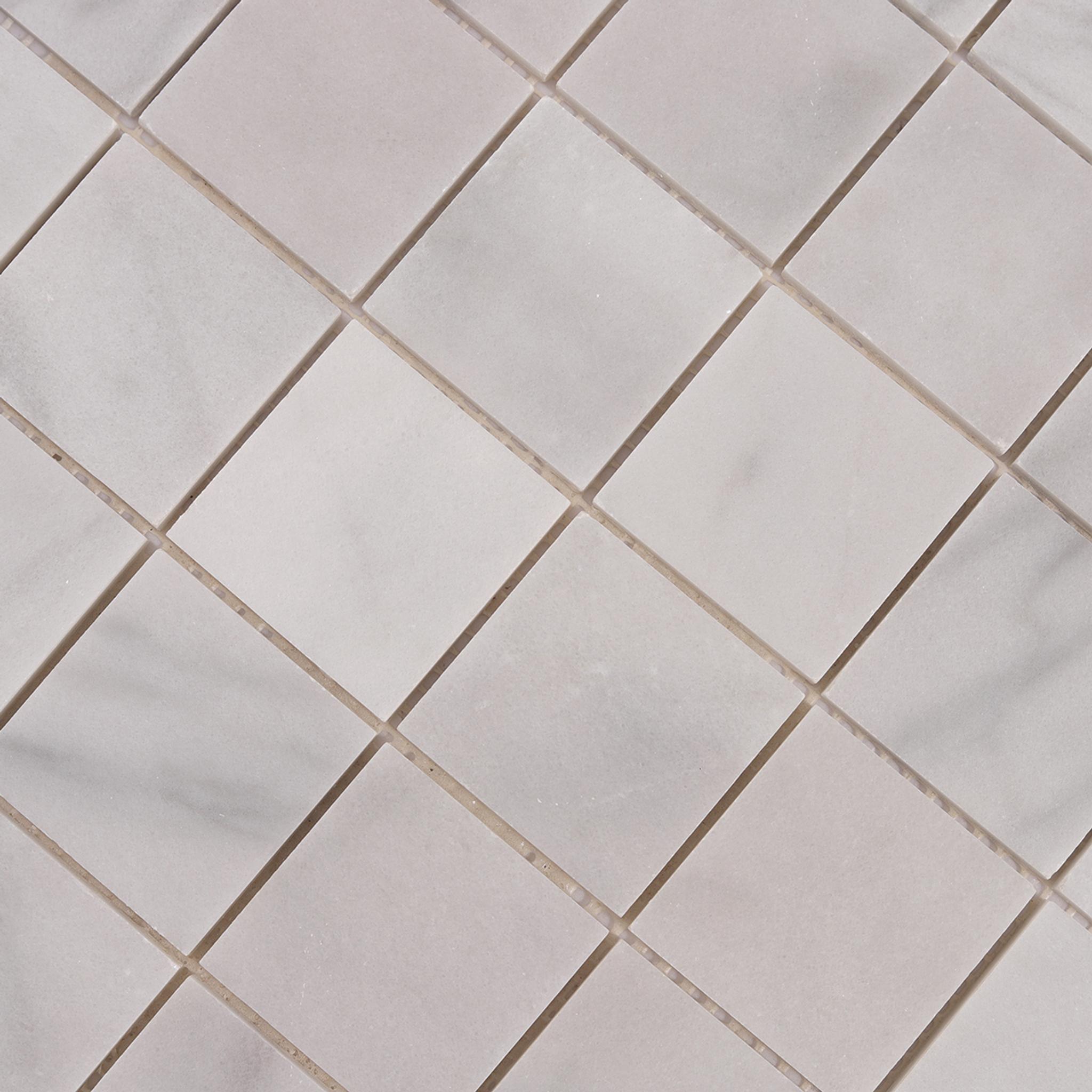 Carrara Venato Square Marble Mosaic Tiles — mosaic vuông bằng đá marble trắng Carrara