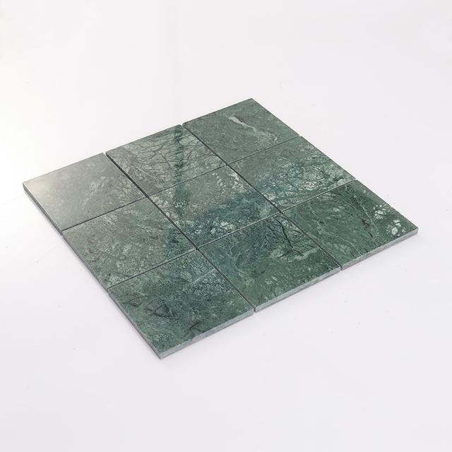 Large Square Marble Tile Bathroom Floor and Wall Verde Green Mosaic — mosaic vuông bằng đá marble xanh lục
