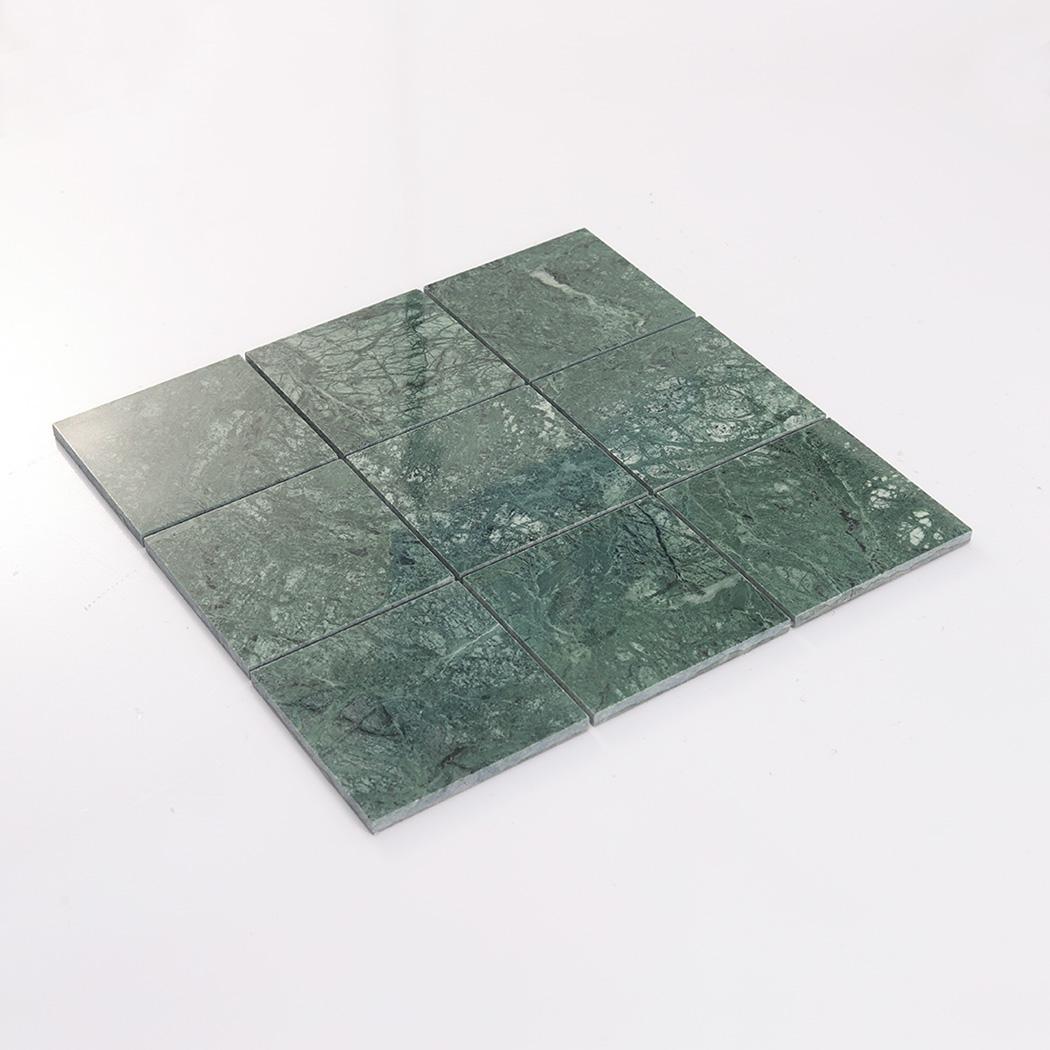Large Square Marble Tile Bathroom Floor and Wall Verde Green Mosaic — mosaic vuông bằng đá marble xanh lục