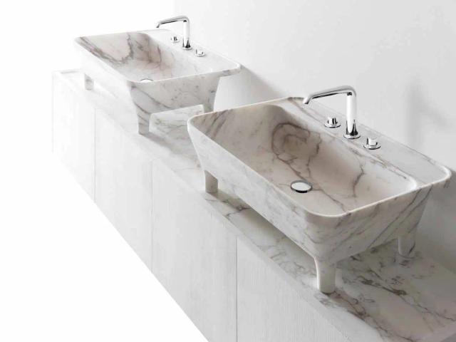 Lavabo đá nguyên khối IV — nội thất đá Rochelle Stone