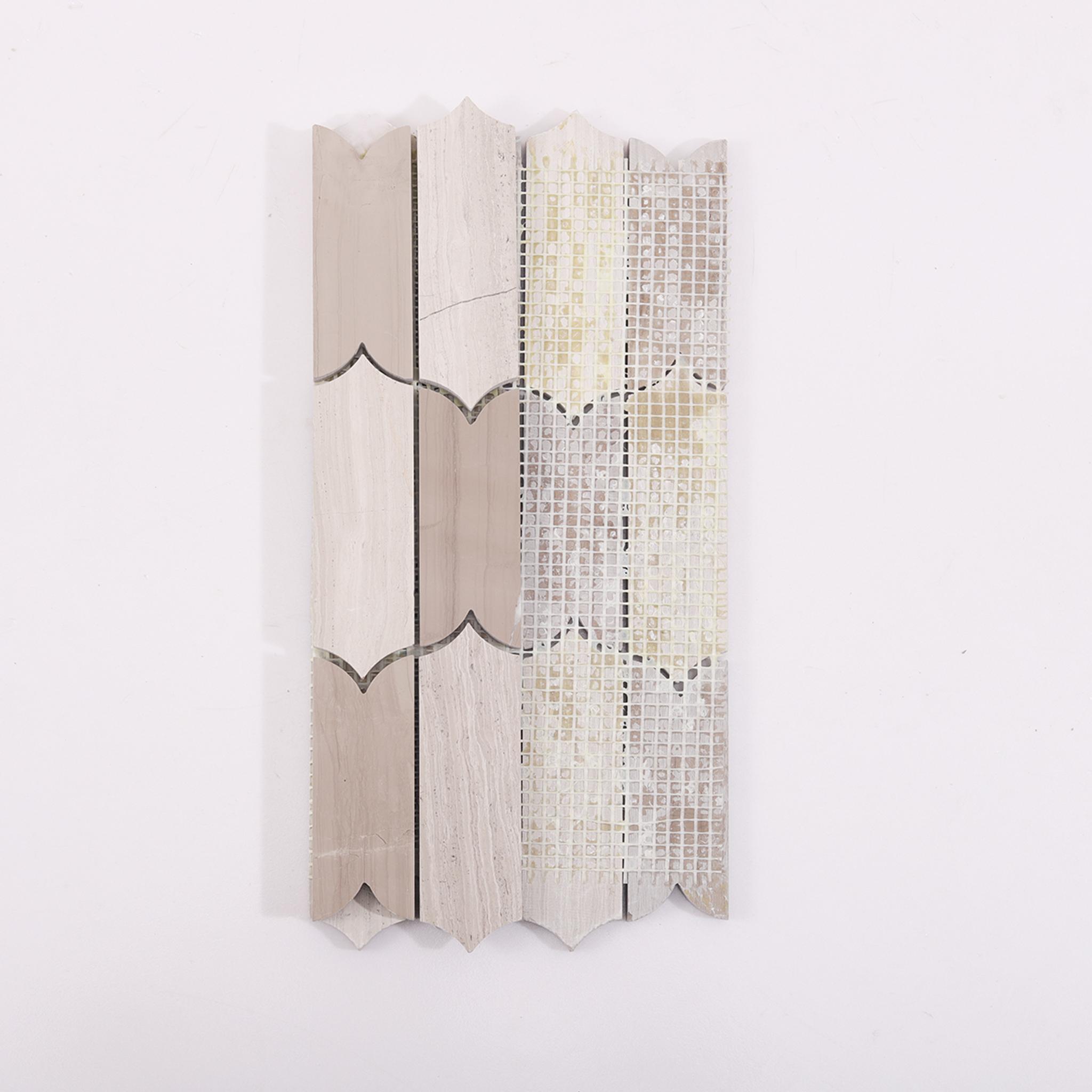 Limestone Wooden Beige Marble Mosaic Tile for Natural Interiors — mosaic ghép nghệ thuật bằng đá vôi (limestone) beige