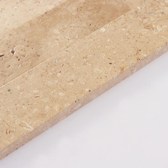 Beige Limestone Subway Tile — mosaic subway (gạch thẻ) bằng đá vôi (limestone) beige ấm