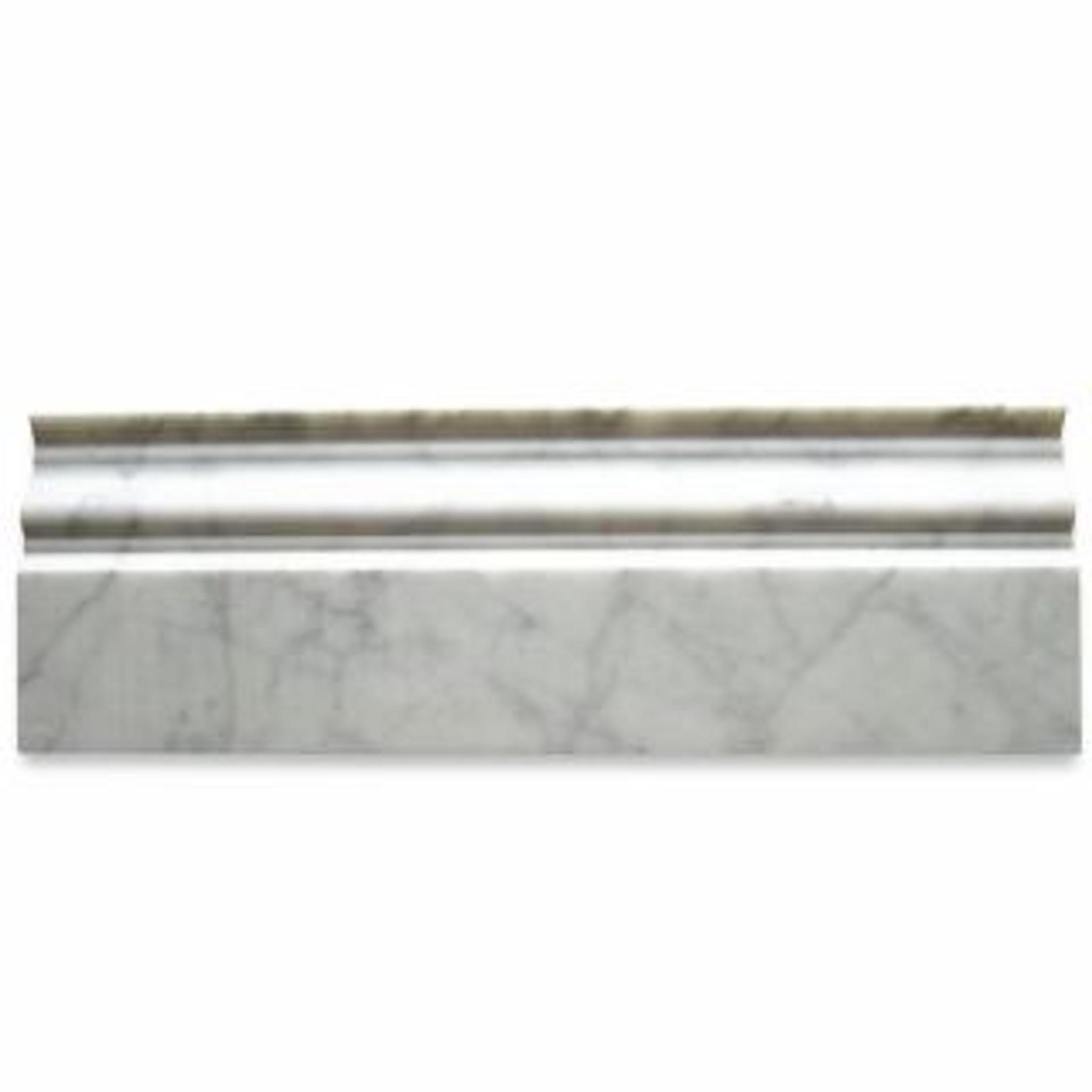 Phào chỉ đá Carrara Crown (phào đỉnh) — bề mặt mài mờ (honed), Rochelle Couture