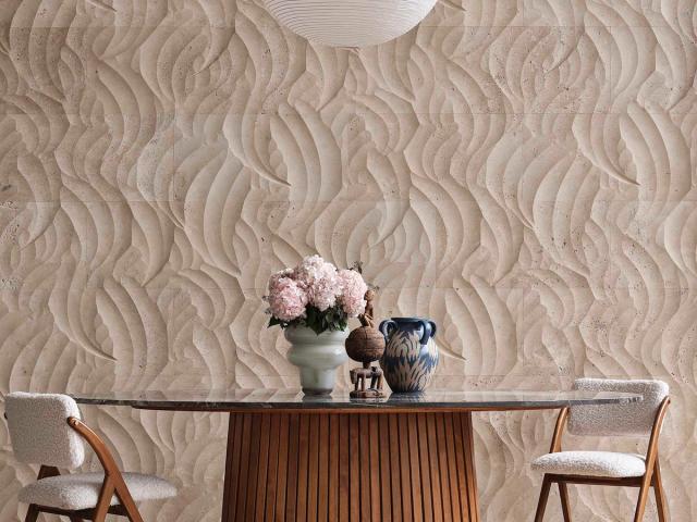 Vách đá 3D Vello — bề mặt đá tự nhiên điêu khắc nổi khối, Lithos