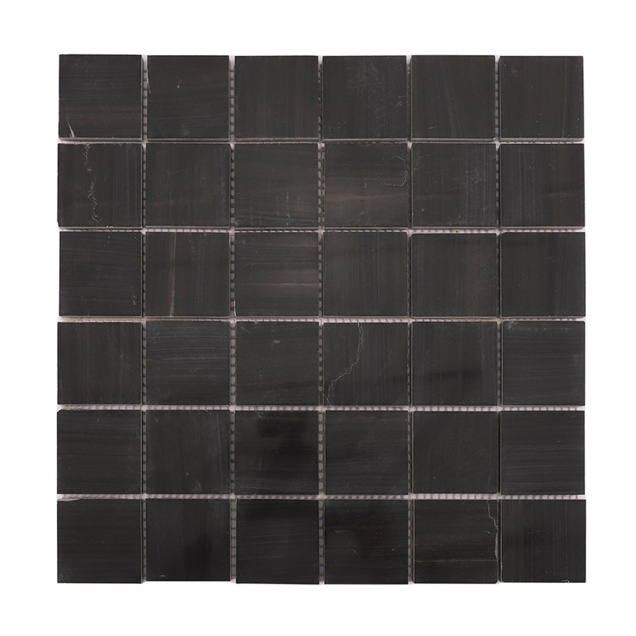 Dark Grey Square Honed Marble Floor Tile — mosaic vuông bằng đá marble xám