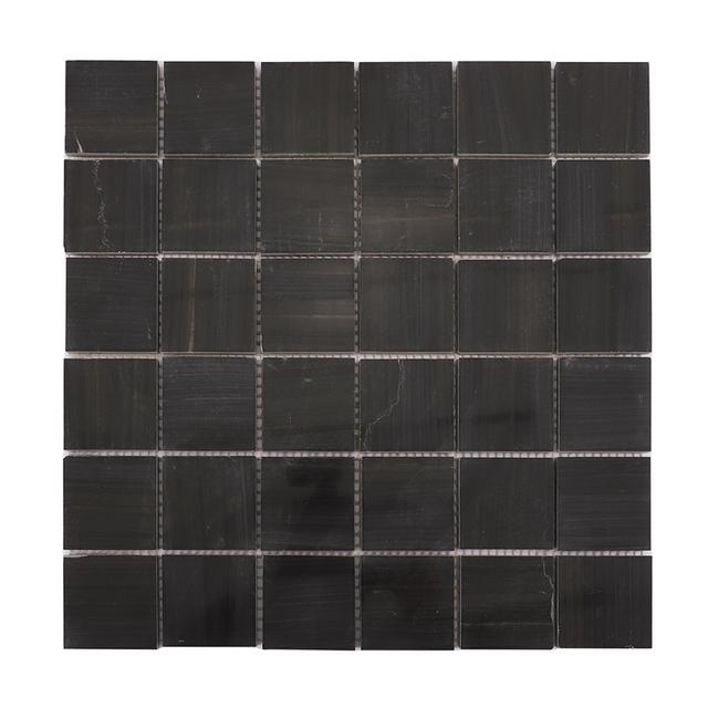 Dark Grey Square Honed Marble Floor Tile — mosaic vuông bằng đá marble xám