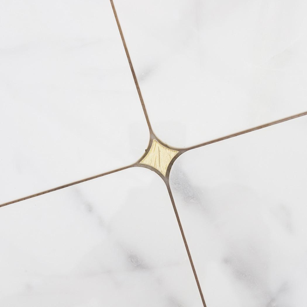 White Marble Gold Glass Waterjet Mosaic Backsplash Bathroom Tile — mosaic hoa văn waterjet bằng đá marble trắng & vàng