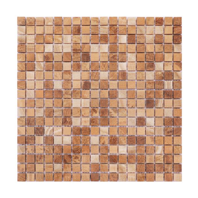 Light Brown Square Marble Mosaic Tile — mosaic vuông bằng đá marble nâu