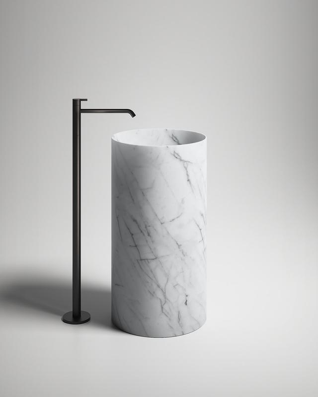 Lavabo Breeze Stone đặt sàn — lavabo đá tự nhiên Rochelle