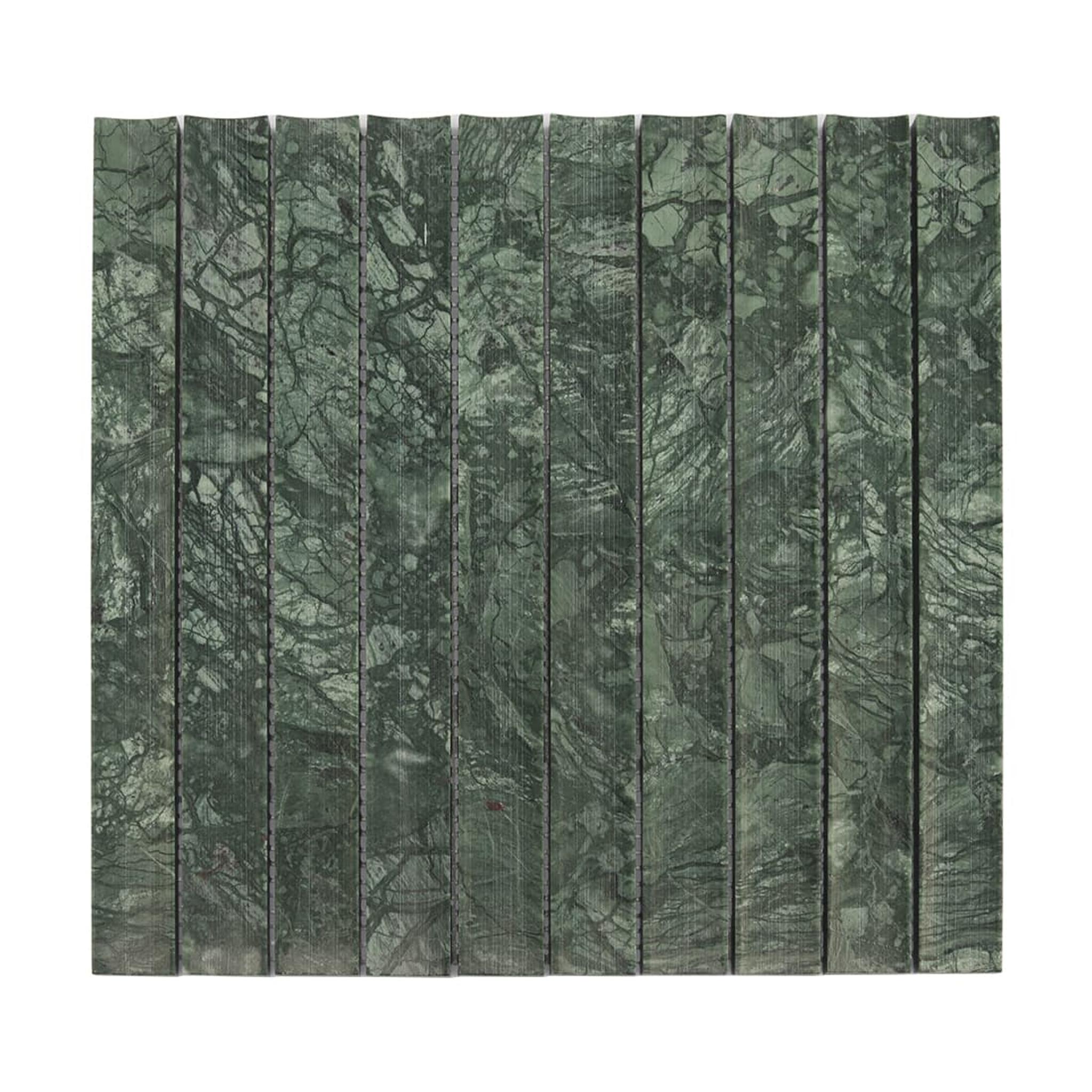 Indian Green Strip Fluted Marble Mosaic Tile for Interior Wall — mosaic rãnh sọc (fluted) bằng đá marble xanh lục