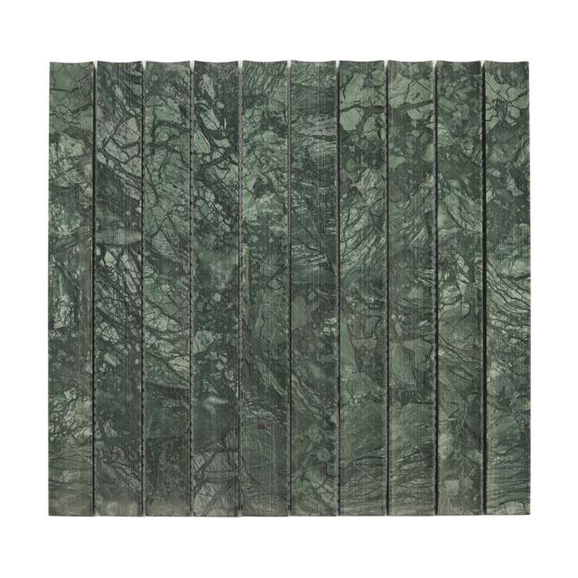 Indian Green Strip Fluted Marble Mosaic Tile for Interior Wall — mosaic rãnh sọc (fluted) bằng đá marble xanh lục
