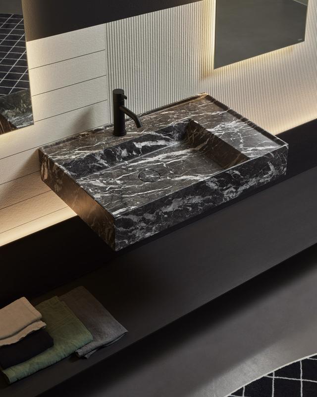 Lavabo Graffio treo tường — lavabo đá tự nhiên Rochelle