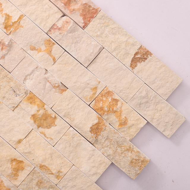 Crema Marfil Face Stone Subway Tiles — mosaic subway (gạch thẻ) bằng đá marble tự nhiên