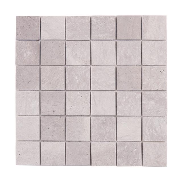 Gray Square Marble Mosaic Backsplash Tiles — mosaic vuông bằng đá marble xám