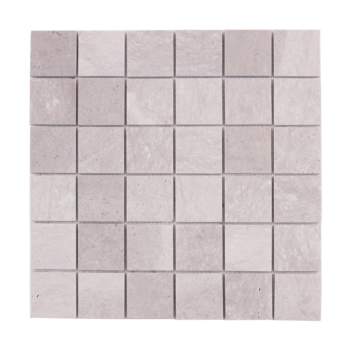 Gray Square Marble Mosaic Backsplash Tiles — mosaic vuông bằng đá marble xám