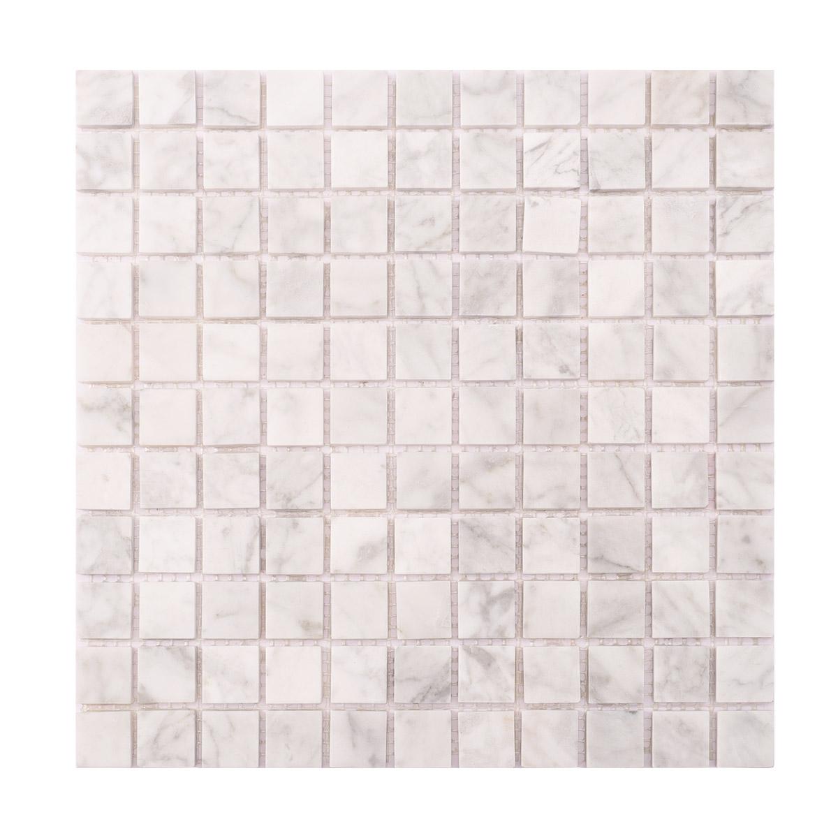 Carrara White Square Marble Mosaic Tiles for Elegant Walls — mosaic vuông bằng đá marble trắng & trắng Carrara