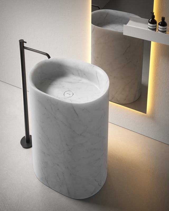 Lavabo Nebula đặt sàn — lavabo đá tự nhiên Rochelle