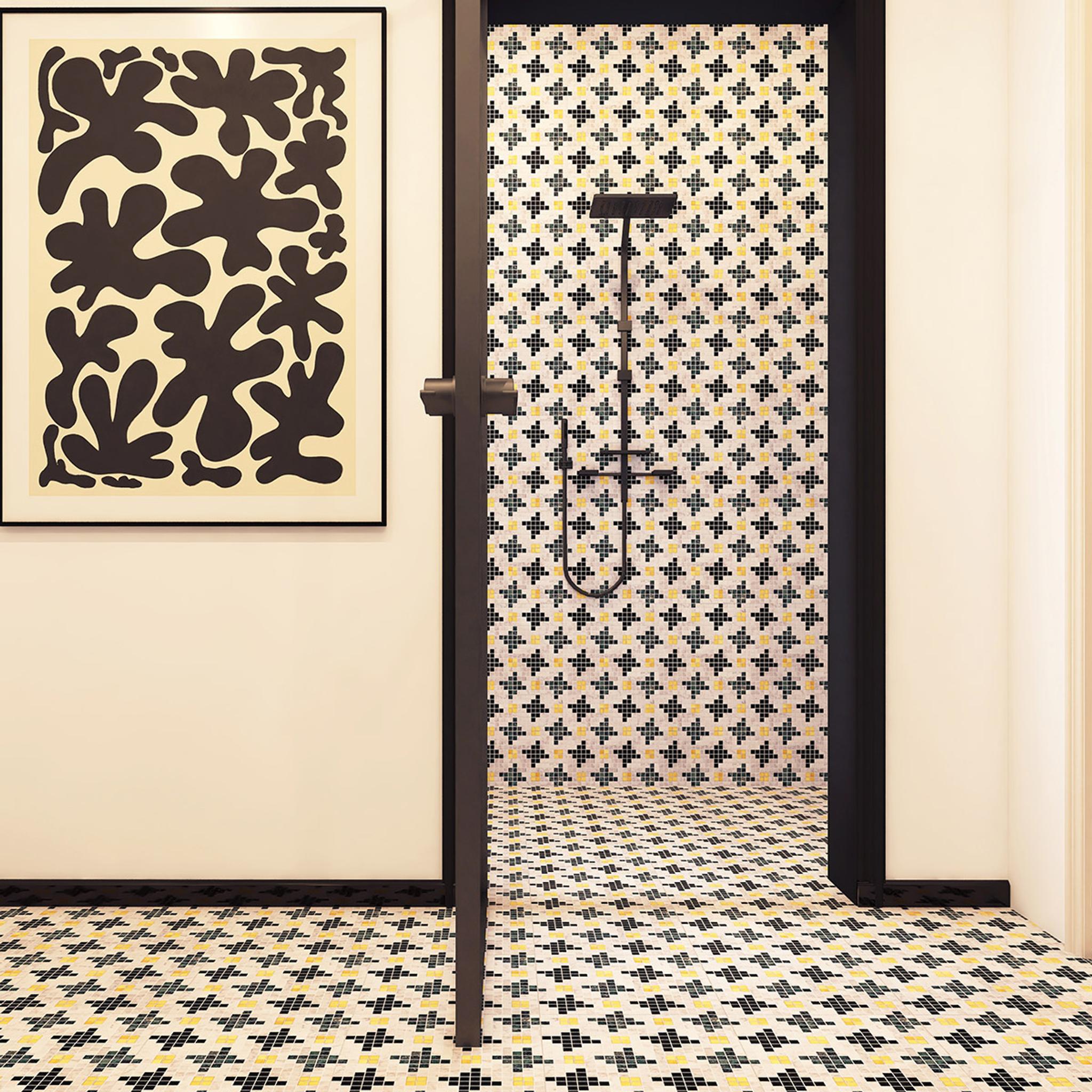 Green White Mix Gold Marble Metal Square Mosaic Tiles — mosaic vuông bằng đá marble trắng & xanh lục