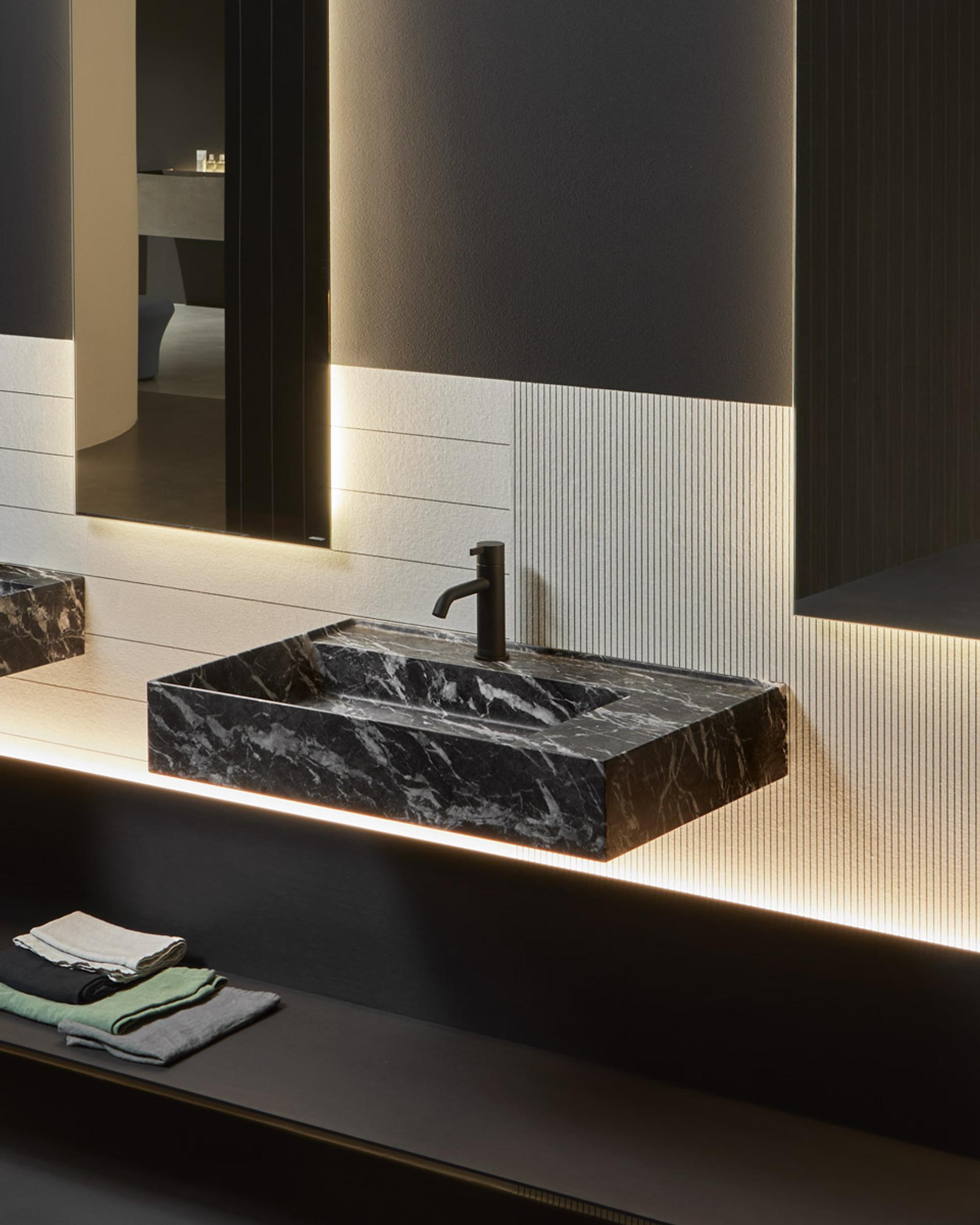 Lavabo Graffio treo tường — lavabo đá tự nhiên Rochelle