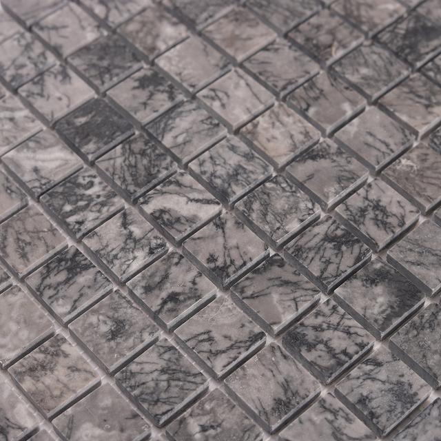 Bardiglio Gray Square Marble Polished Mosaic Tiles — mosaic vuông bằng đá marble xám
