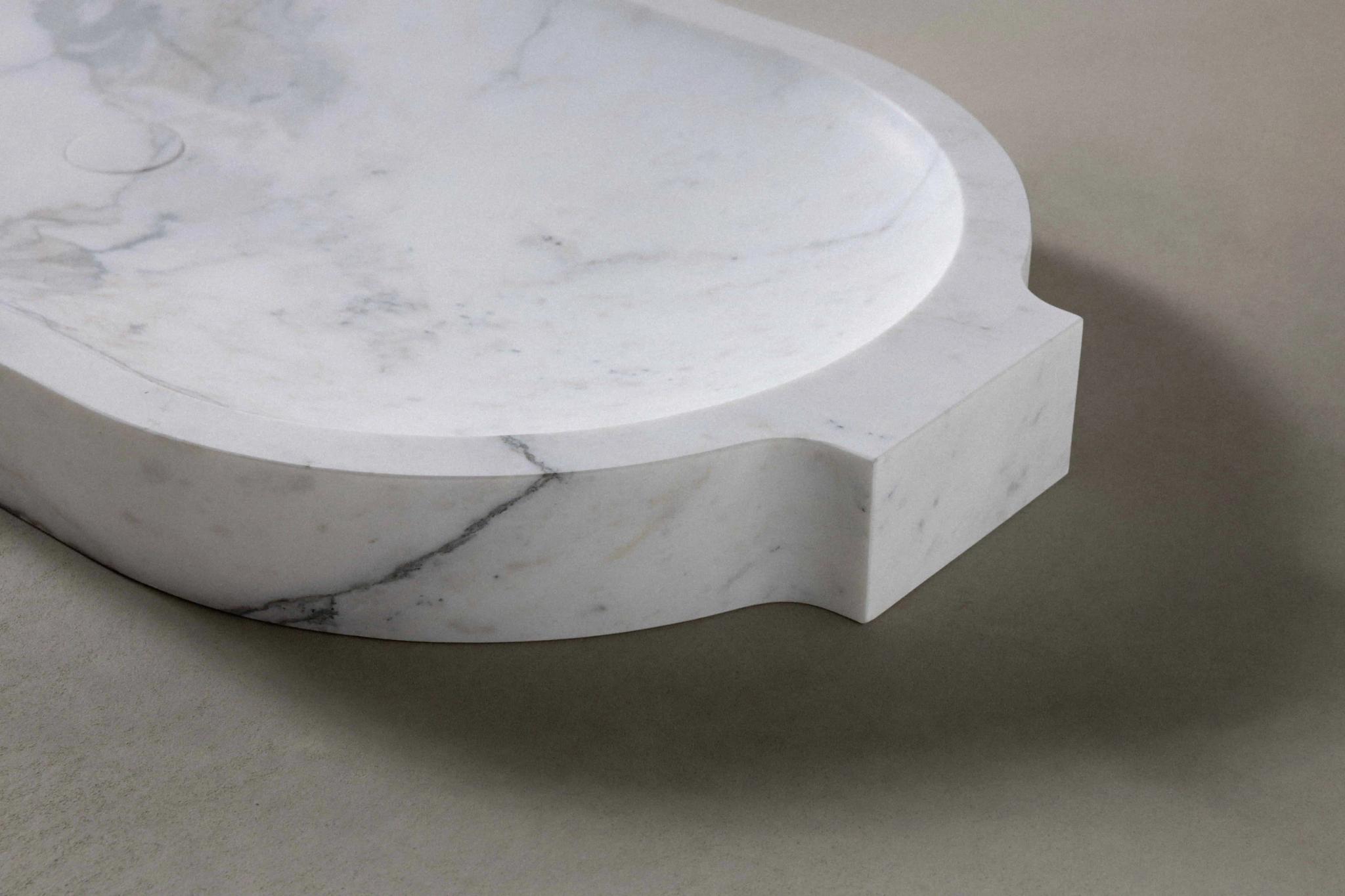 Lavabo đá đặt bàn thuôn dài III — nội thất đá Rochelle Couture