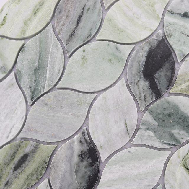 Green Leaf Marble Mosaic Tile — mosaic ghép nghệ thuật bằng đá marble xanh lục