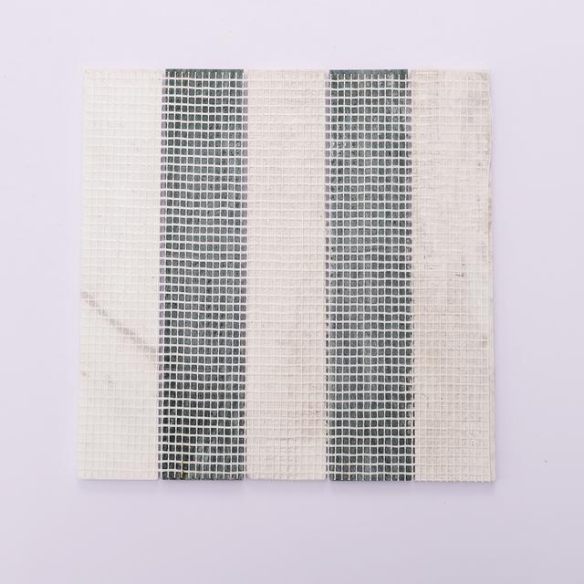 Green and White Vertical Subway Marble Mosaic — mosaic subway (gạch thẻ) bằng đá marble xanh & trắng