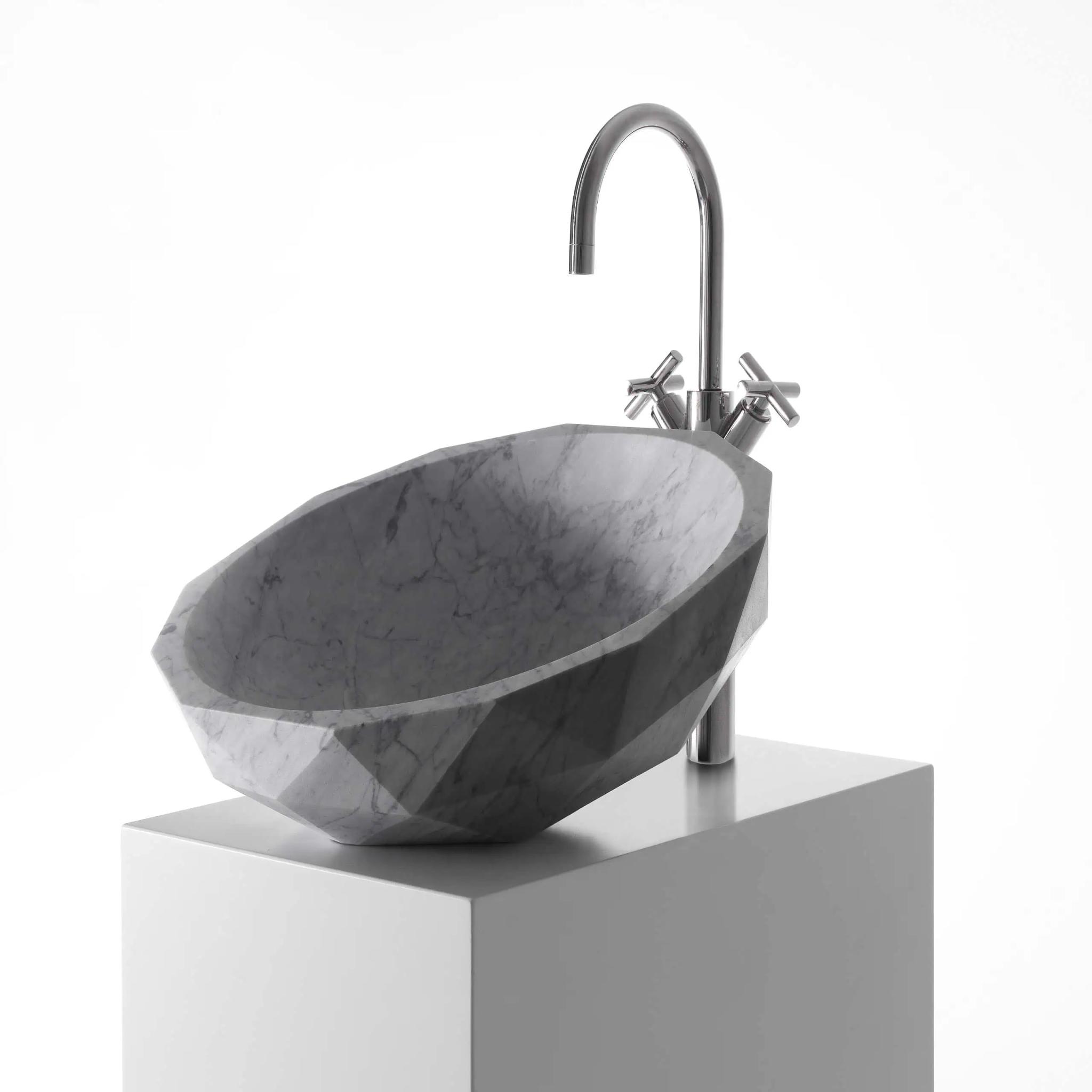 Lavabo đá đặt bàn II — nội thất đá Rochelle Couture