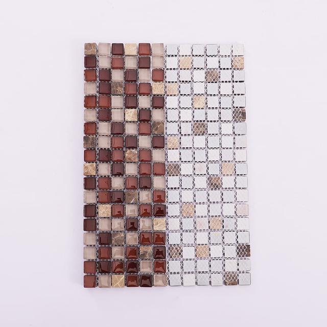 Crystal Glass and Marble Mosaic Tile — mosaic ghép nghệ thuật bằng đá marble tự nhiên
