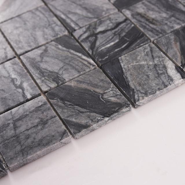 Bardiglio Square Marble Mosaic Tiles 48X48 for Elegant Spaces — mosaic vuông bằng đá marble tự nhiên