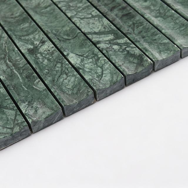Empress Green Marble Fluted Tile — mosaic rãnh sọc (fluted) bằng đá marble xanh lục