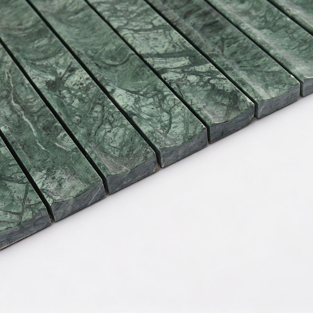 Empress Green Marble Fluted Tile — mosaic rãnh sọc (fluted) bằng đá marble xanh lục