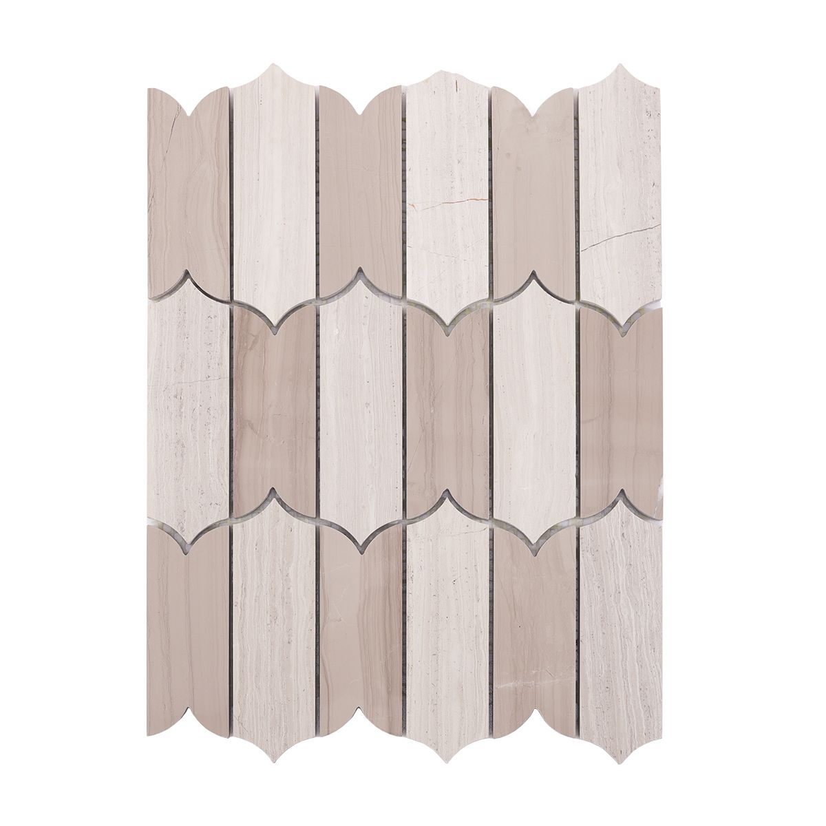 Limestone Wooden Beige Marble Mosaic Tile for Natural Interiors — mosaic ghép nghệ thuật bằng đá vôi (limestone) beige