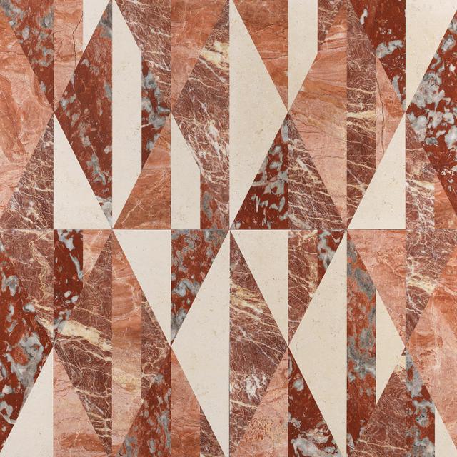 Vách đá 3D Tangram — bề mặt đá tự nhiên điêu khắc nổi khối, Lithos