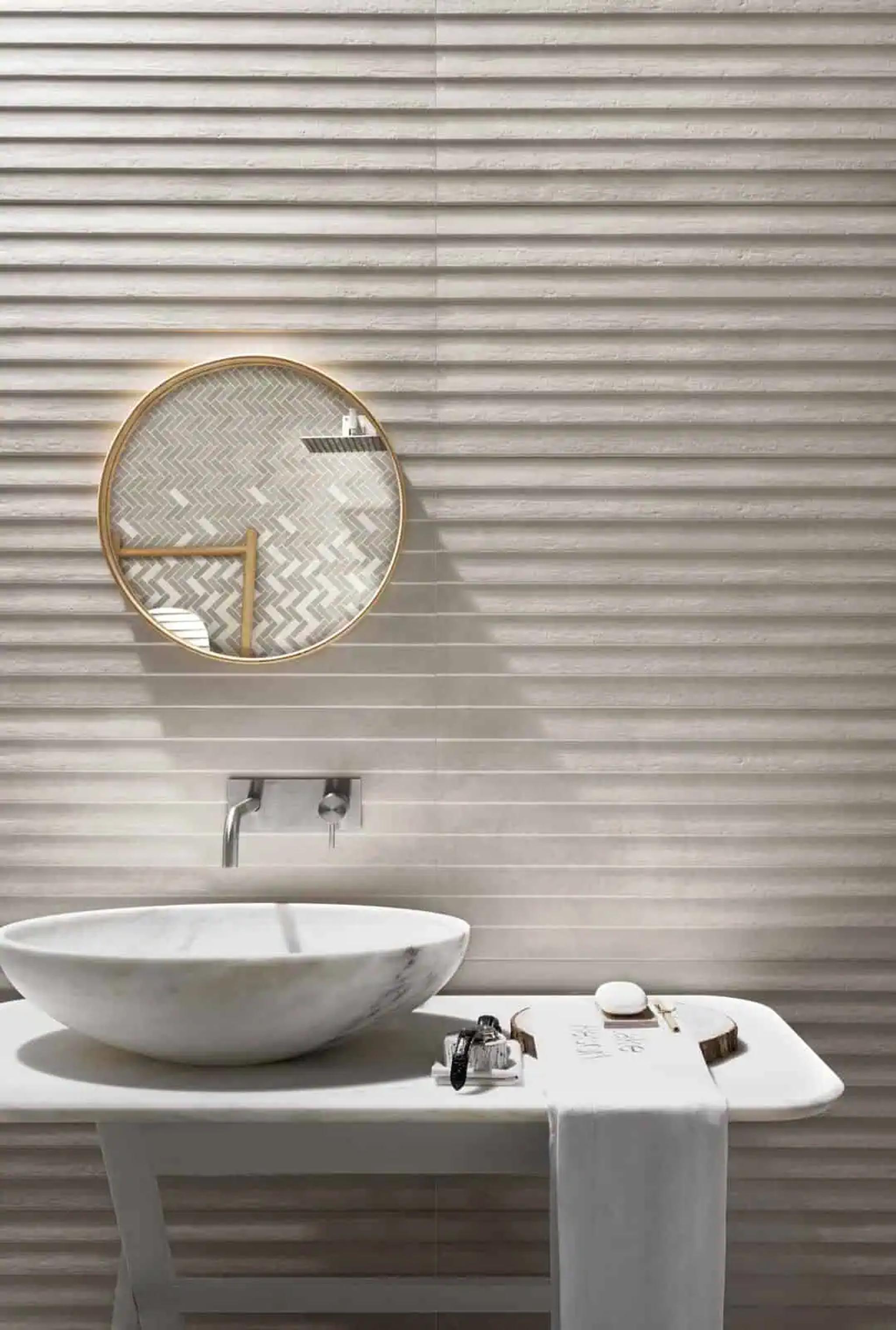 Lavabo đá dạng khối II — nội thất đá Rochelle Couture