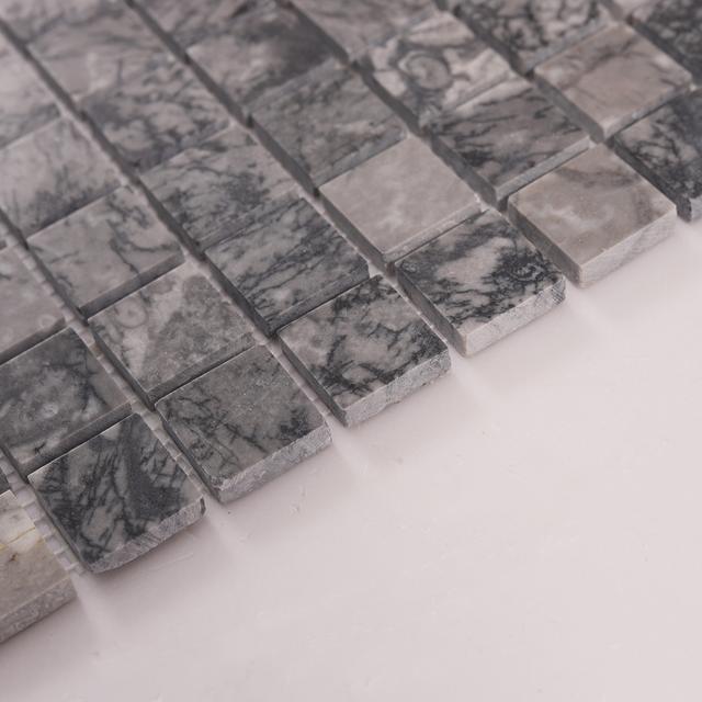 Bardiglio Gray Square Marble Polished Mosaic Tiles — mosaic vuông bằng đá marble xám