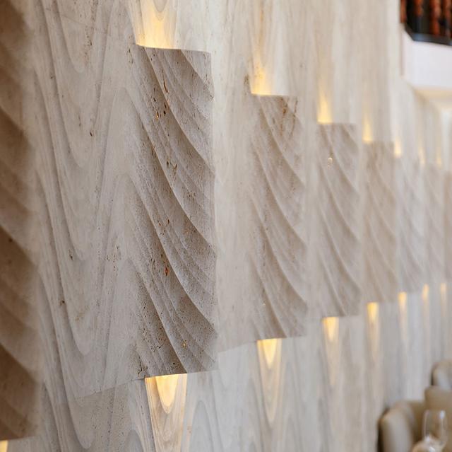 Vách đá 3D Seta — bề mặt đá tự nhiên điêu khắc nổi khối, Lithos