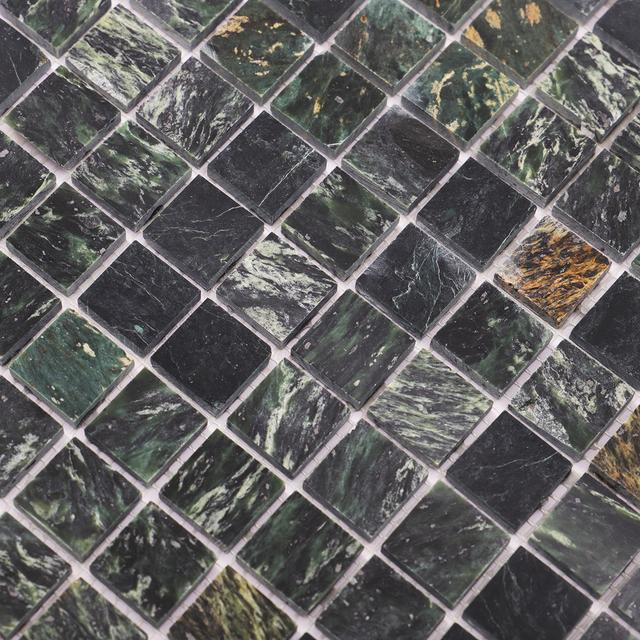 Empress Green Marble Mosaic Tiles 23x23mm — mosaic ghép nghệ thuật bằng đá marble xanh lục