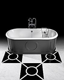 Sàn họa tiết marble Prestige 4 — Carrara trắng và Marquina đen, Rochelle Couture
