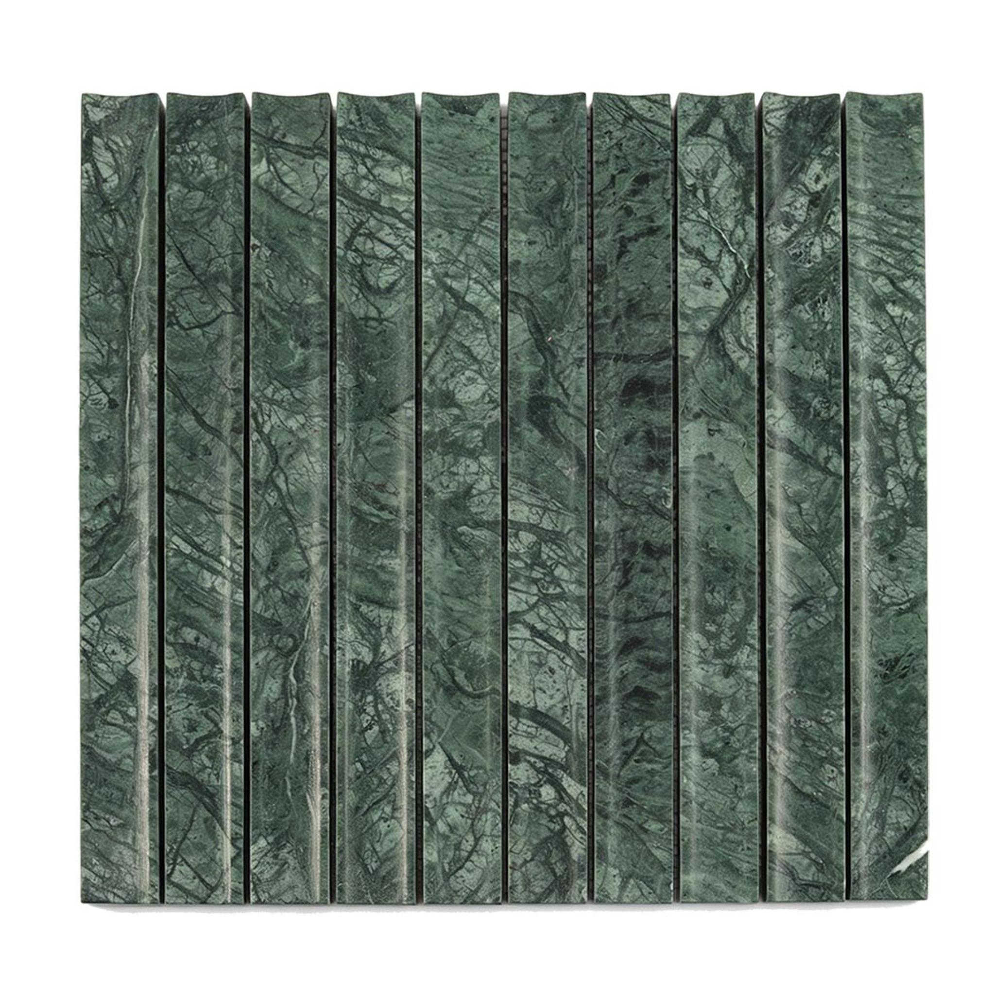 Empress Green Marble Fluted Tile — mosaic rãnh sọc (fluted) bằng đá marble xanh lục