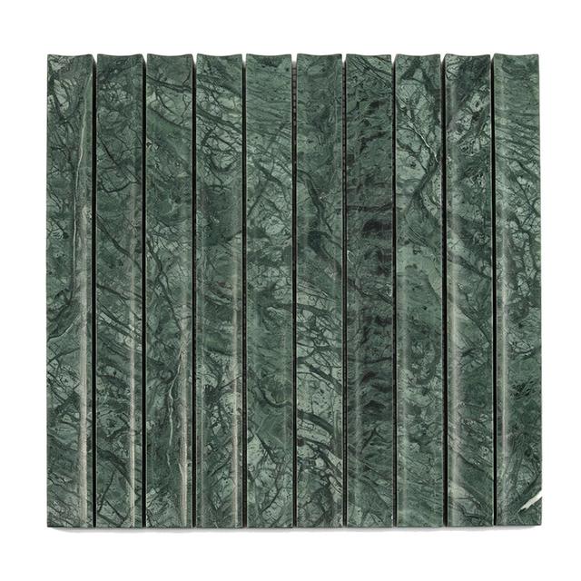 Empress Green Marble Fluted Tile — mosaic rãnh sọc (fluted) bằng đá marble xanh lục