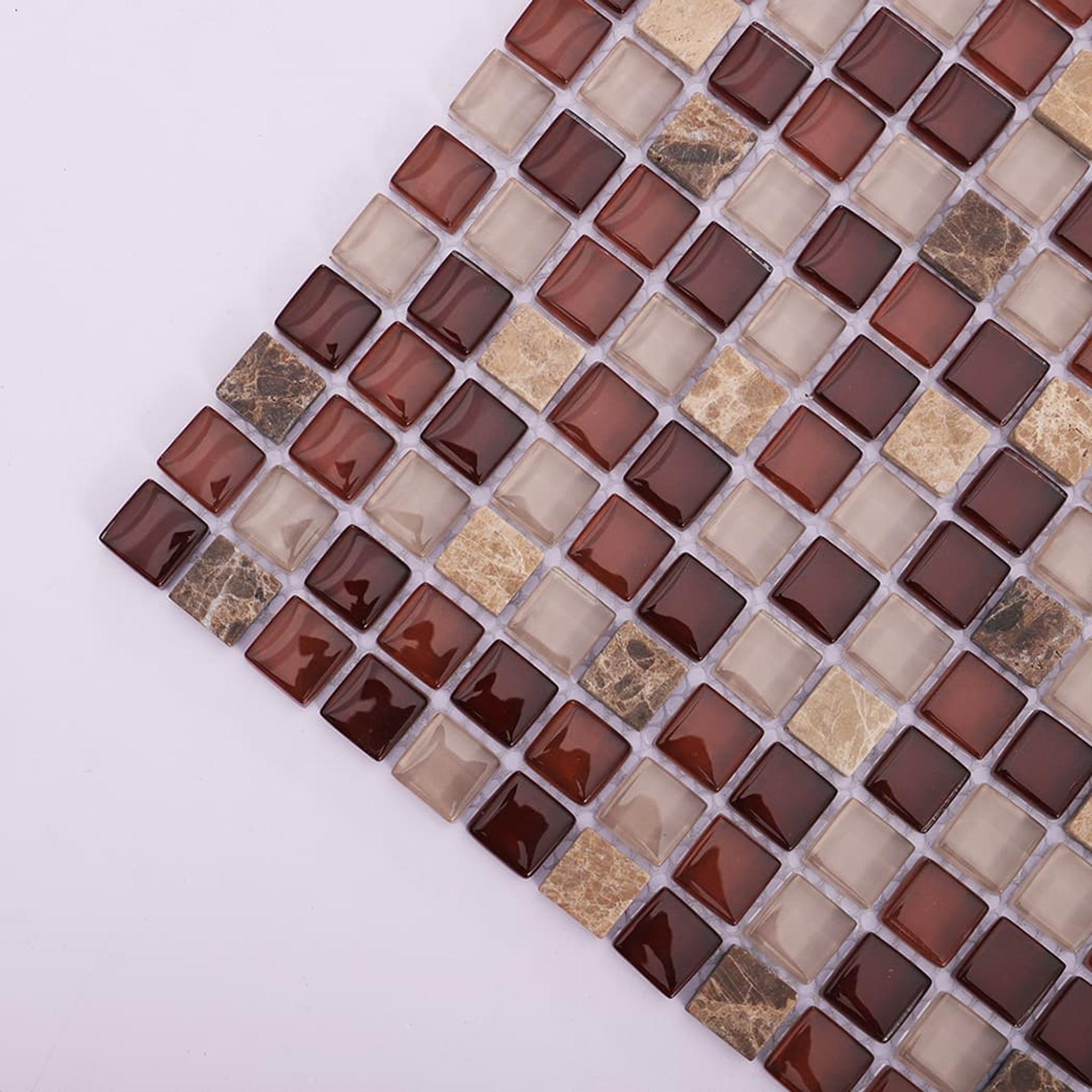 Crystal Glass and Marble Mosaic Tile — mosaic ghép nghệ thuật bằng đá marble tự nhiên