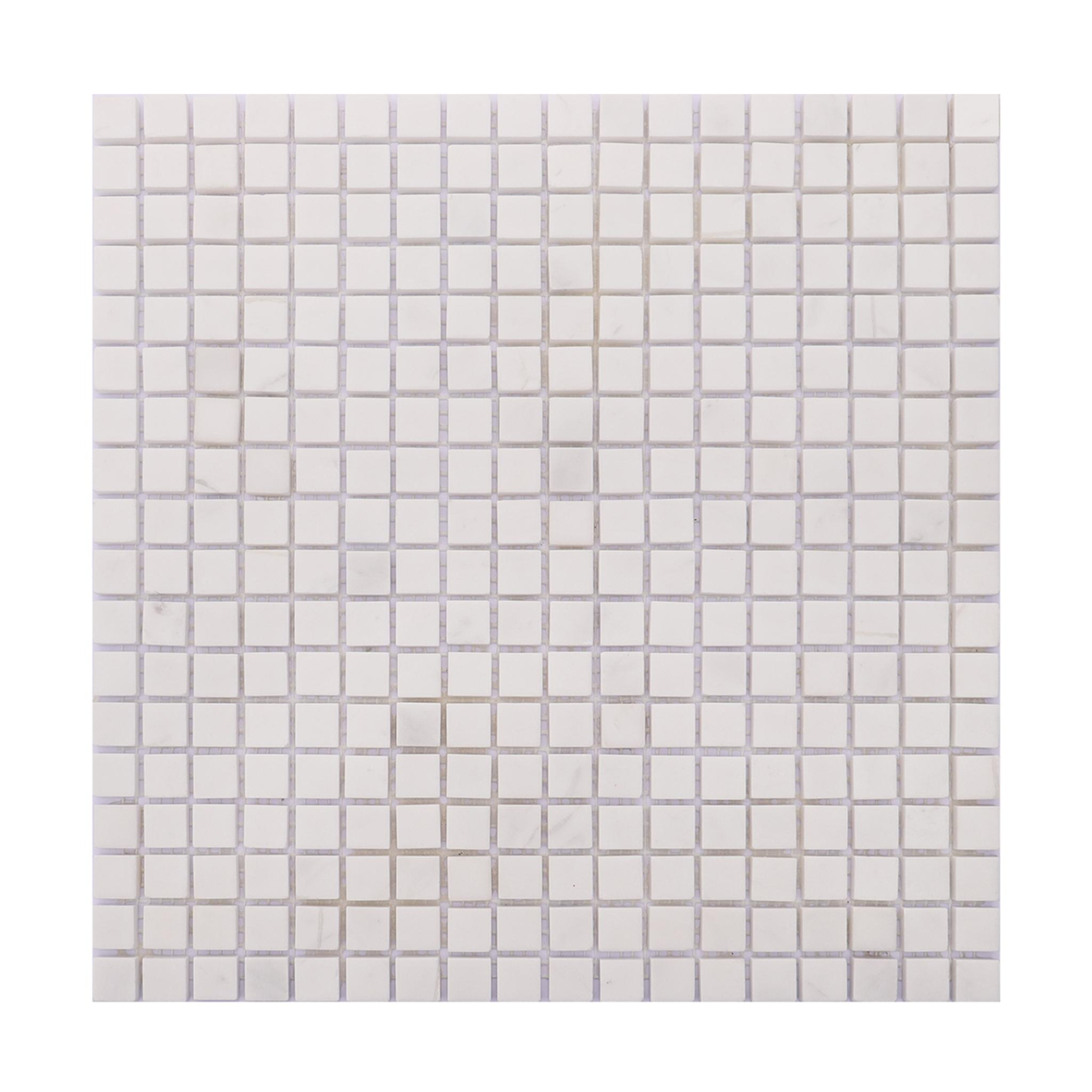 Small Square White Polished Marble Mosaic Tiles — mosaic vuông bằng đá marble trắng