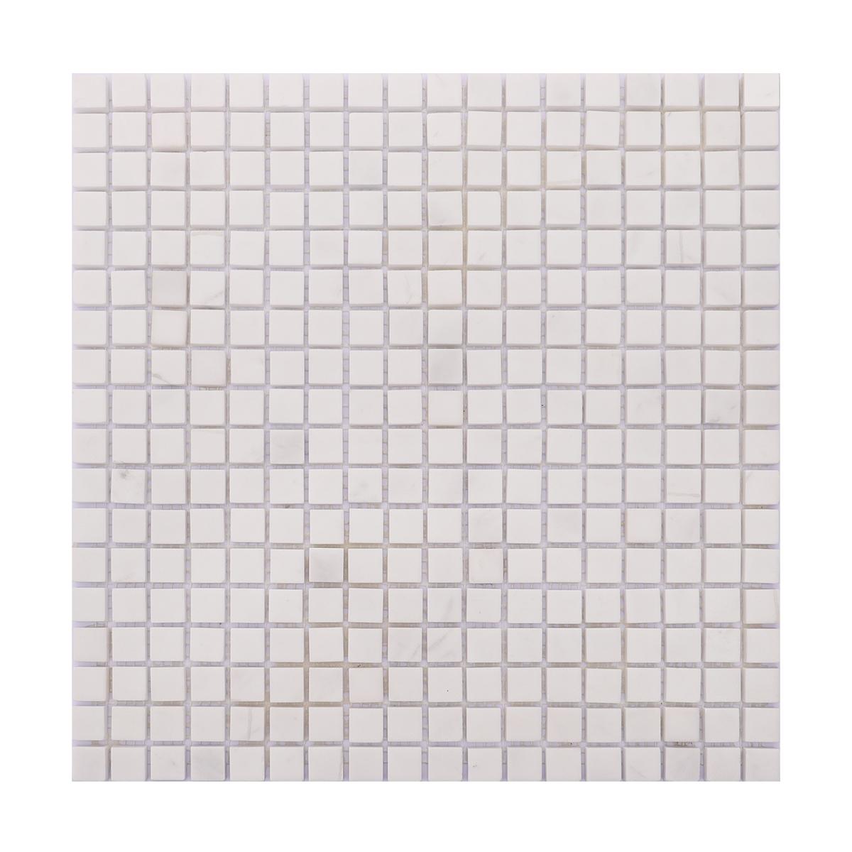 Small Square White Polished Marble Mosaic Tiles — mosaic vuông bằng đá marble trắng